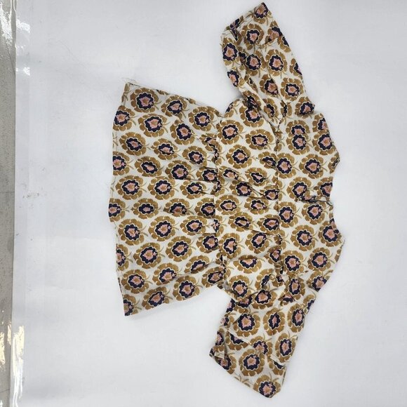 Peek Girls Boho Patterned Ruffled Front Cotton 3/4 Sleeve Blouse Size M 6-7 - Picture 4 of 10
